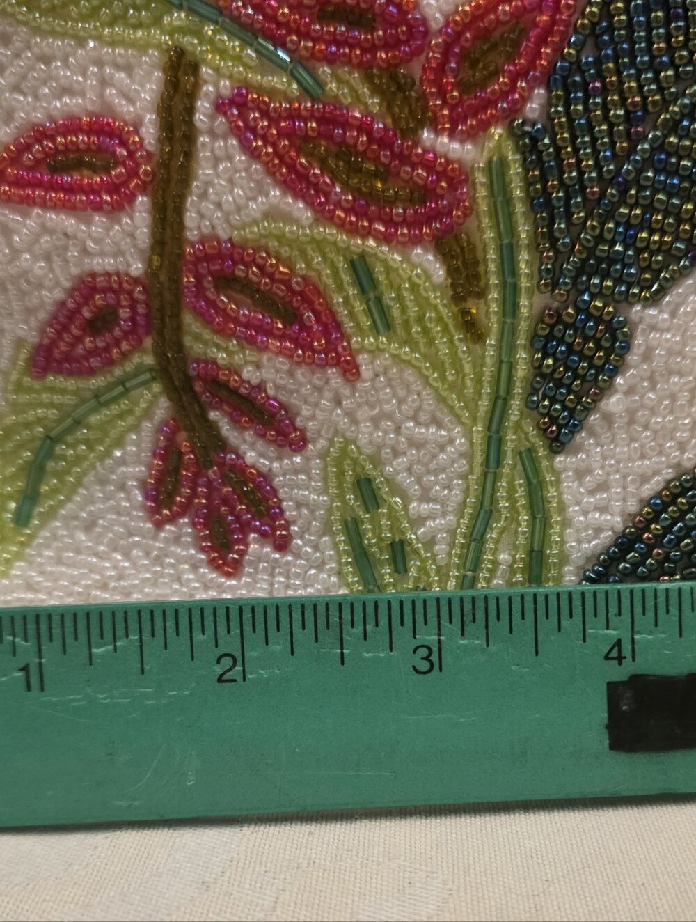 Maui by Design Hand Beaded Col I rful Bag w/ Beaded Strap Tropical Flowers - Picture 9 of 10